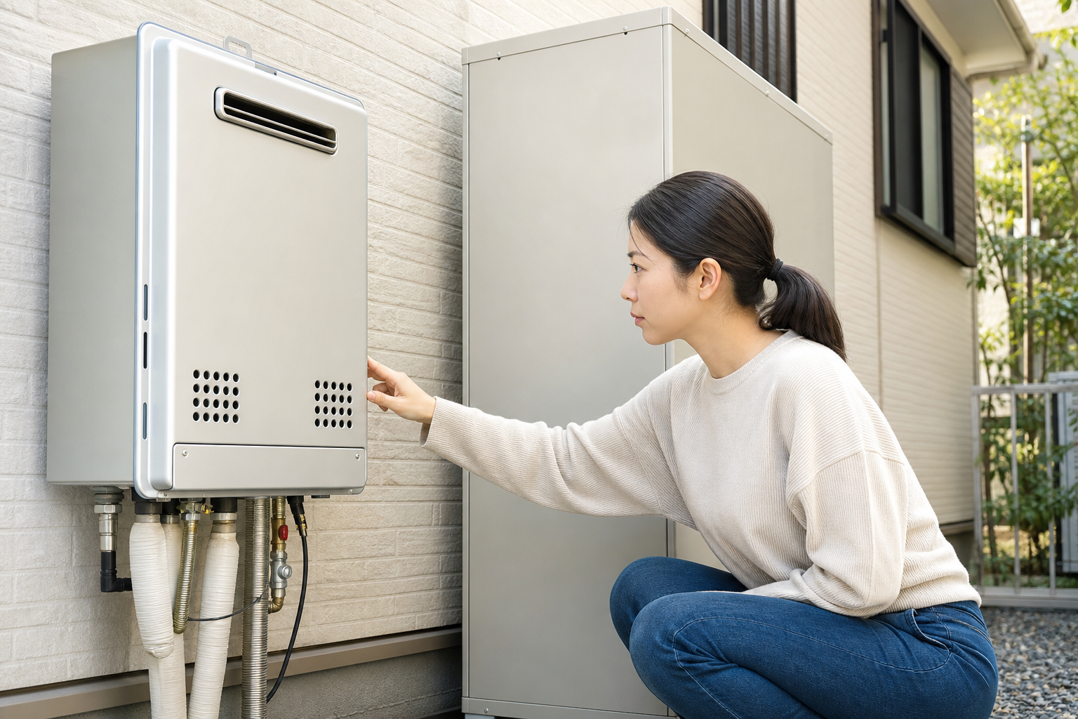 ガス給湯器と電気温水器・エコキュートでは手順が少し違います