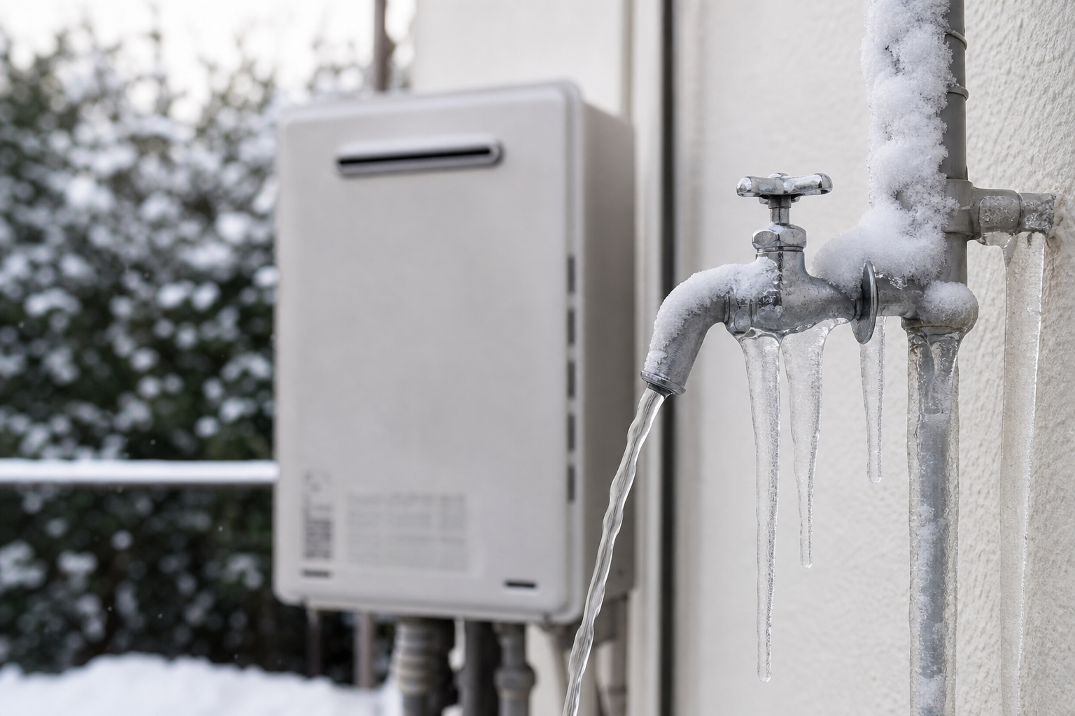 給湯器の凍結防止には「水の出しっぱなし」が効果的です