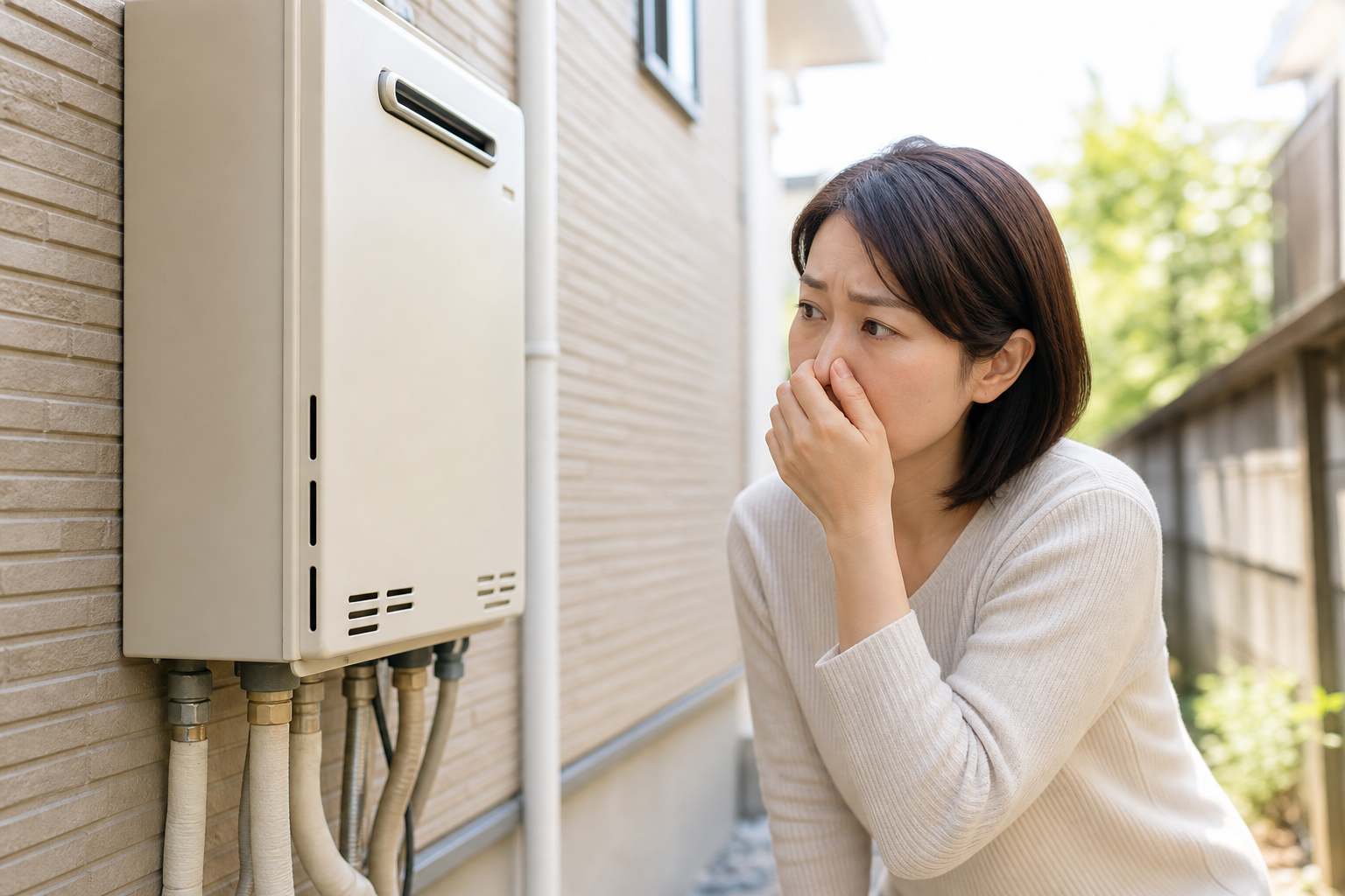 結論：給湯器の外がガス臭いときは、すぐに使用を止めて専門業者に連絡を
