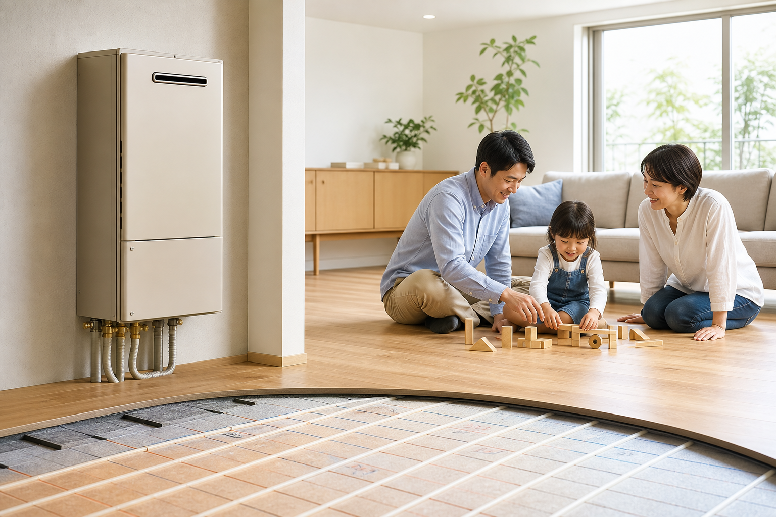 なぜ床暖房には「給湯暖房機」が必要なの？