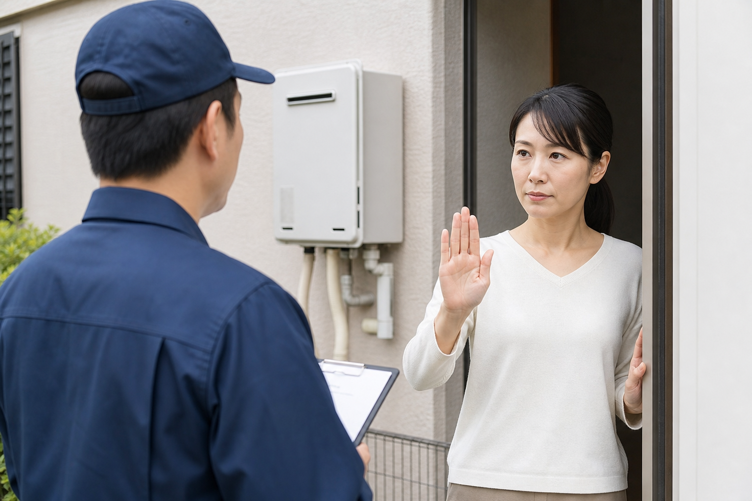 なぜ突然の給湯器点検は断るべきなのか