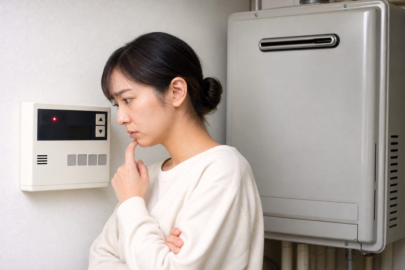 リンナイ給湯器の赤ランプ、まず「点灯」か「点滅」かを確認しよう