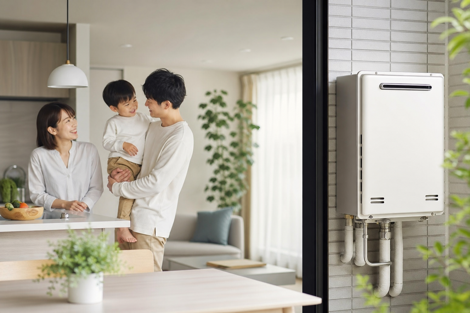 リンナイの給湯器20号は、2〜3人家族にちょうどいい選択肢です