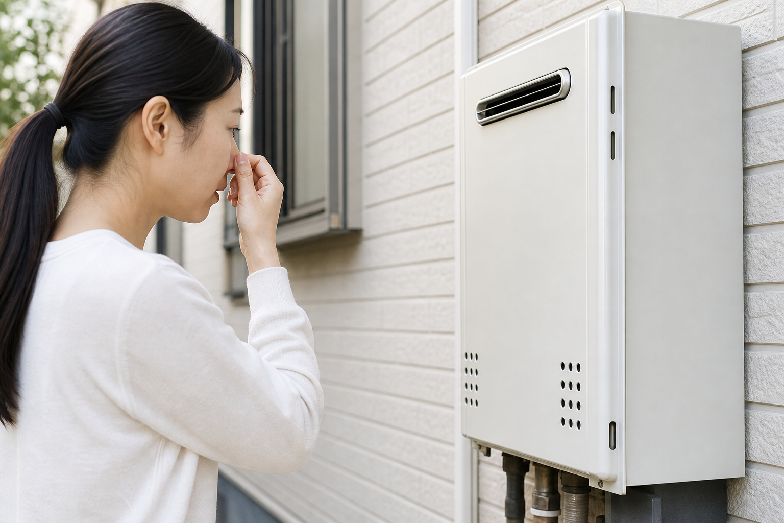 給湯器がガス臭いときは、まず使用を止めて安全確認を