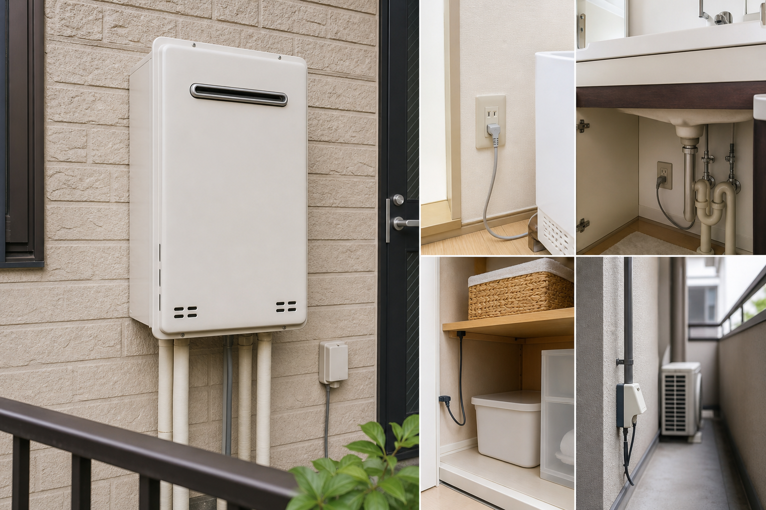 アパートタイプ別！給湯器電源の場所の具体例