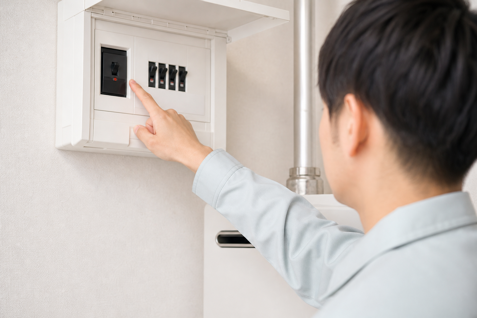 給湯器の漏電ブレーカーリセットは「切→数秒待つ→入」が基本