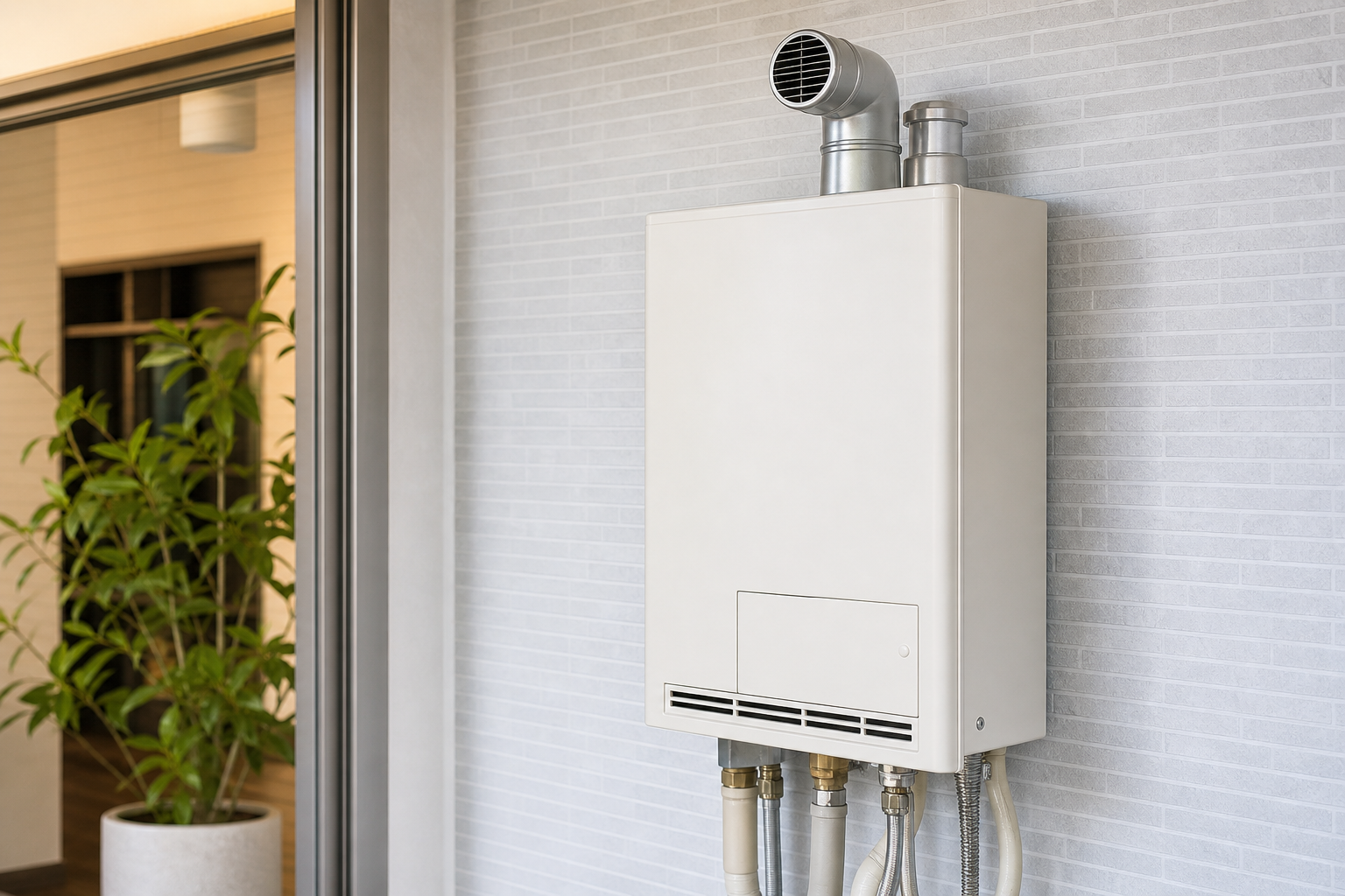 FE式給湯器とは「室内の空気を使って、排気だけを外に出す」給湯器のことです