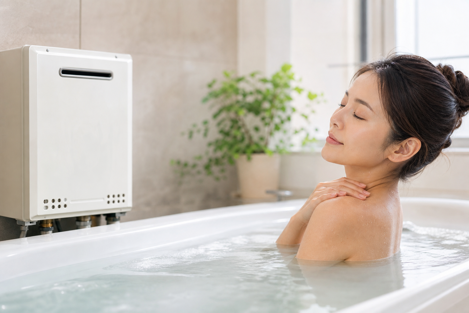 ノーリツのマイクロバブル給湯器は「浴槽で微細な気泡浴が楽しめる機能」です