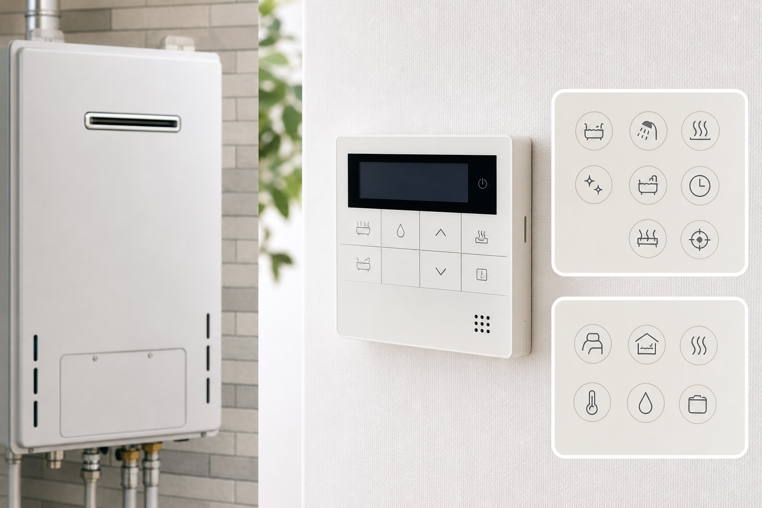 ノーリツ給湯器のマークは「機能マーク」と「リモコン表示」の2種類に分かれている