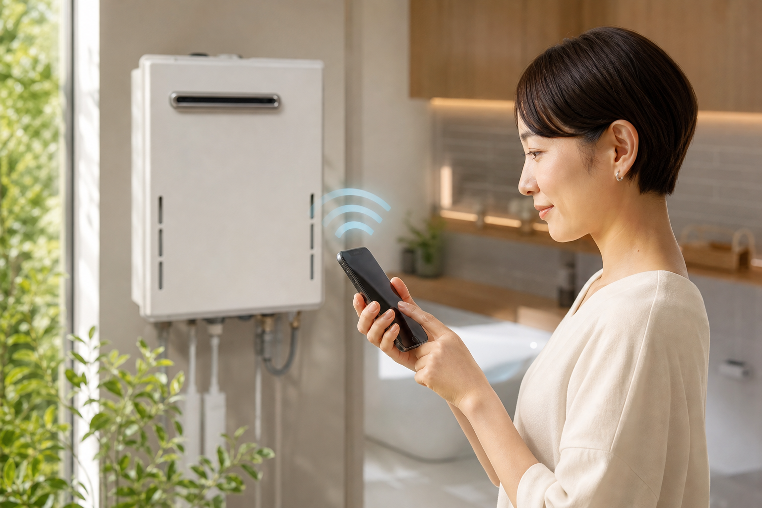 ノーリツ給湯器のワイヤレスリモコンは「スマホ遠隔操作」が主な役割